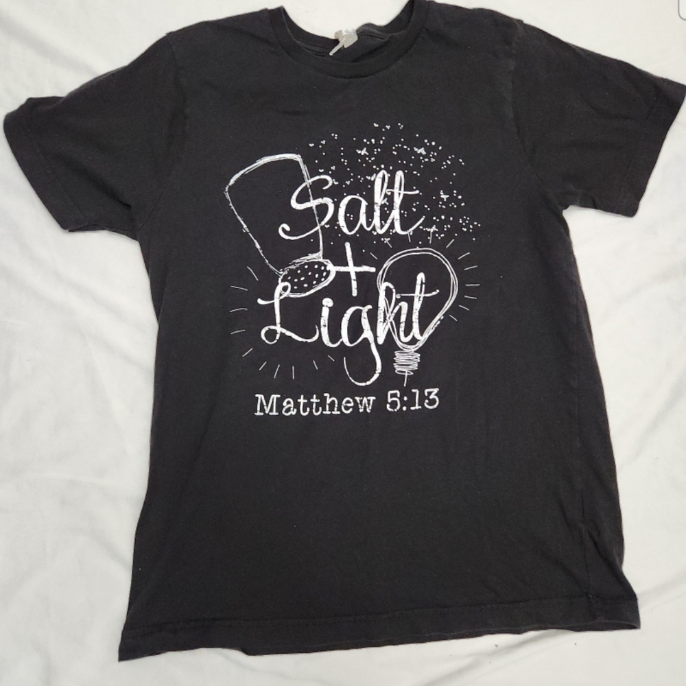 Live and tell girls size XL Matthew 5:13 salt light shirt #T23
